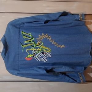 Bob Mackie Wearable Art denim shirt with gold accents Fun!!!! Large